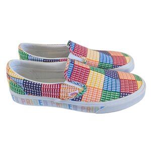 🌈RARE  Vans Pride Slide on Sneakers - Multi-Colored Rainbow Shoes Size 11.5 🌈